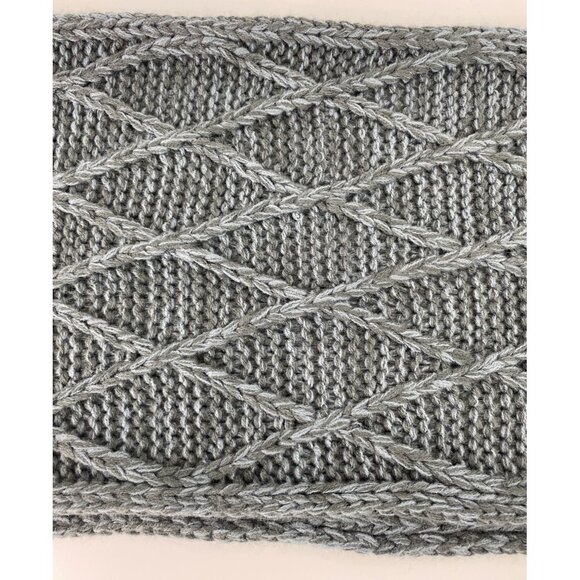 Gray/Blue Chunky Cable Knit Circle Infinity Scarf - Picture 3 of 5